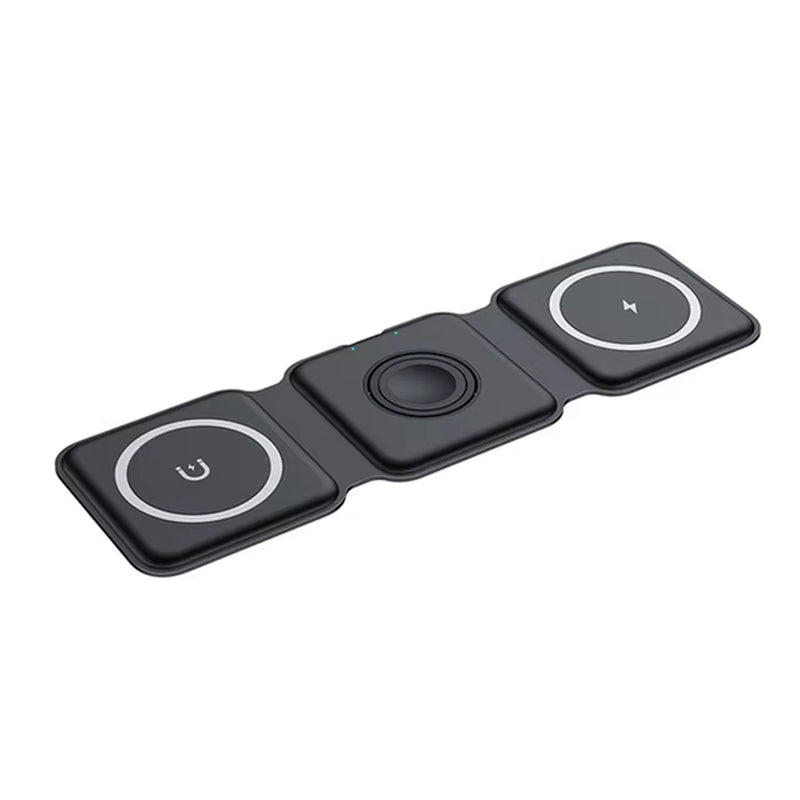 3In1 Foldable Wireless Charger Fast Charging Station for Iphone 15 14 13Holder Magnetic Charger Stand Dock for Apple Watch S8/7